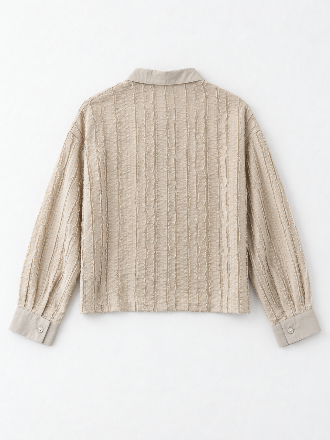 Textured Stripe Cropped Shirt