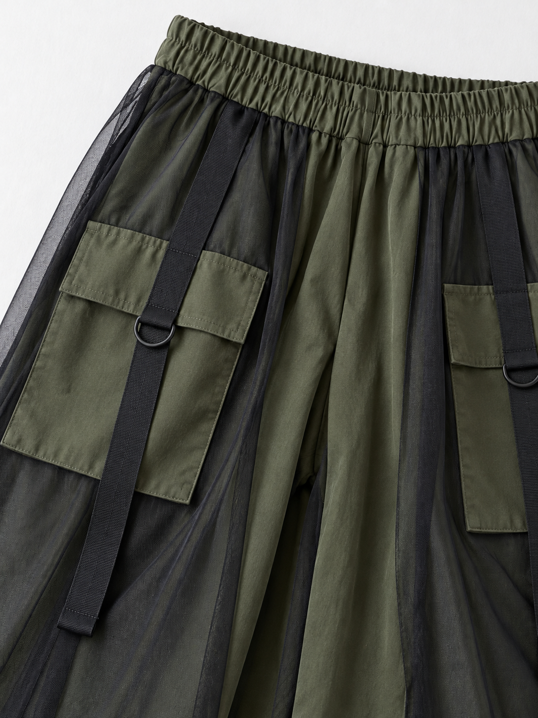 Mesh-Overlay Cargo Culottes