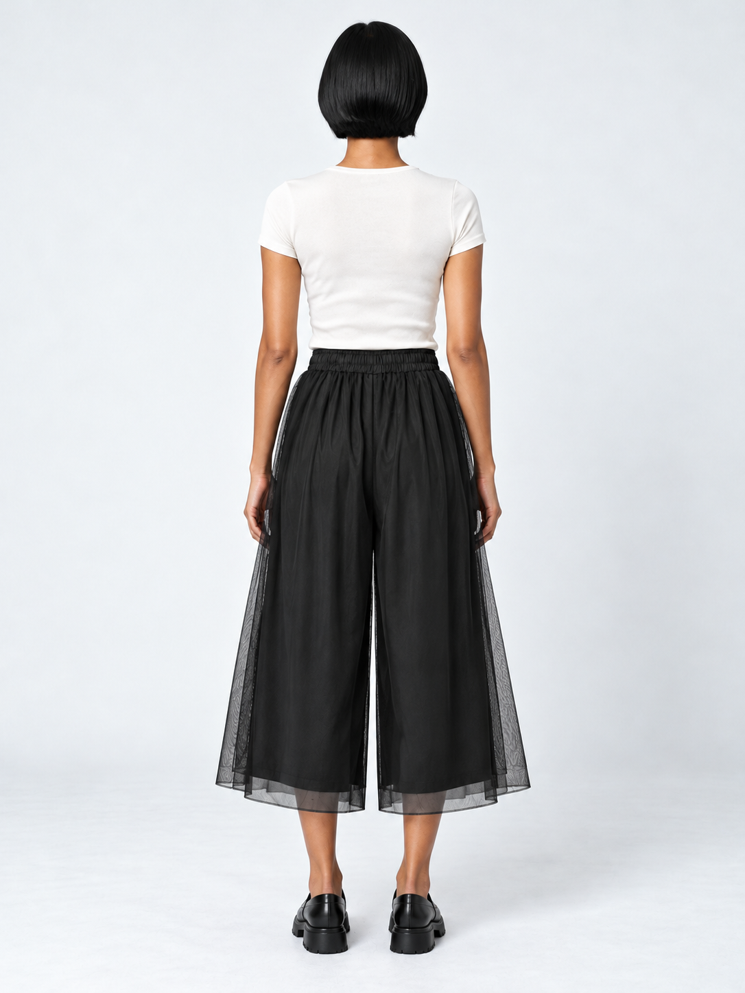 Mesh-Overlay Cargo Culottes