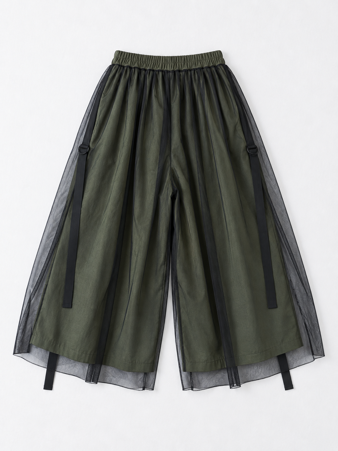 Mesh-Overlay Cargo Culottes