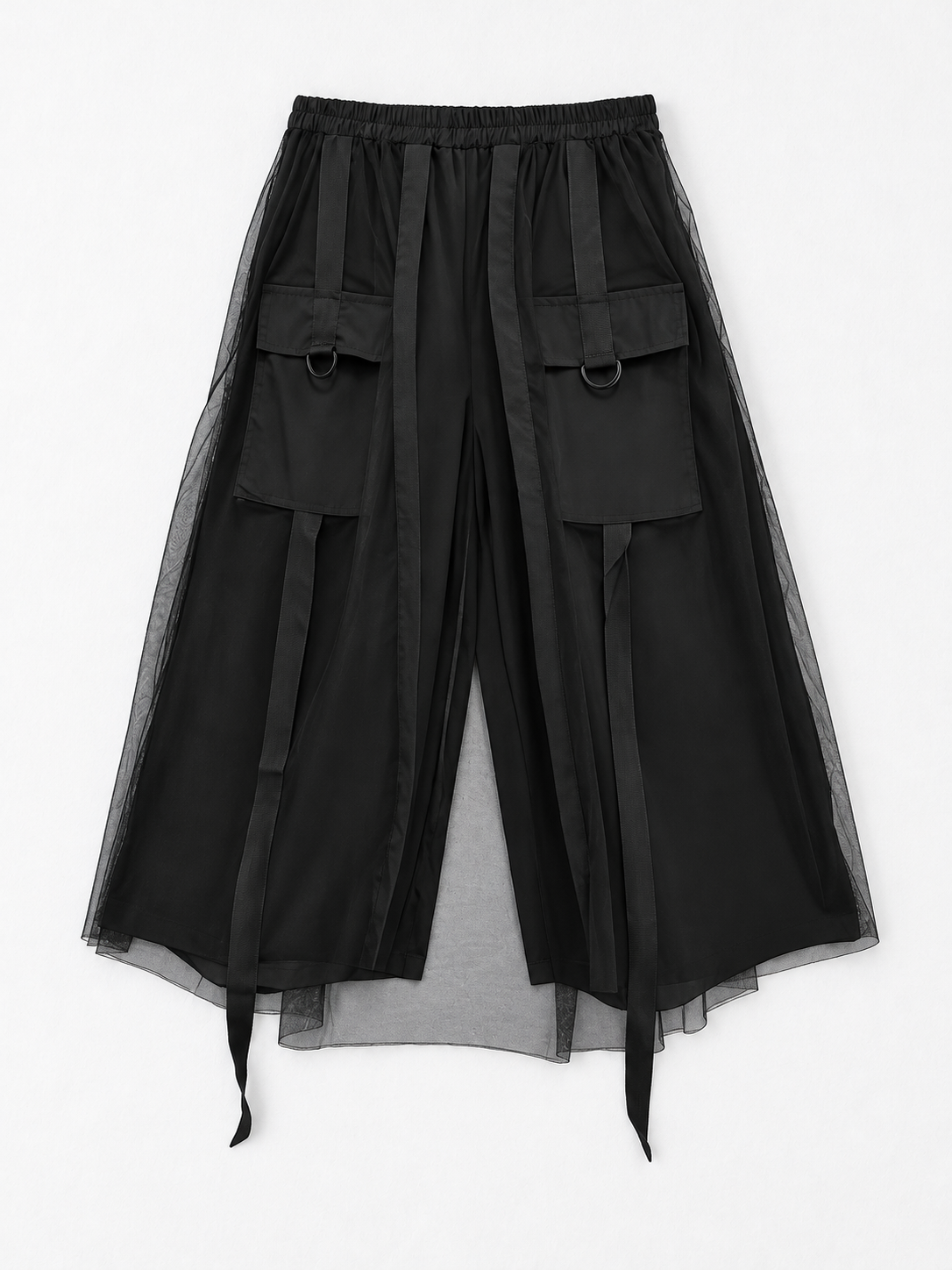 Mesh-Overlay Cargo Culottes