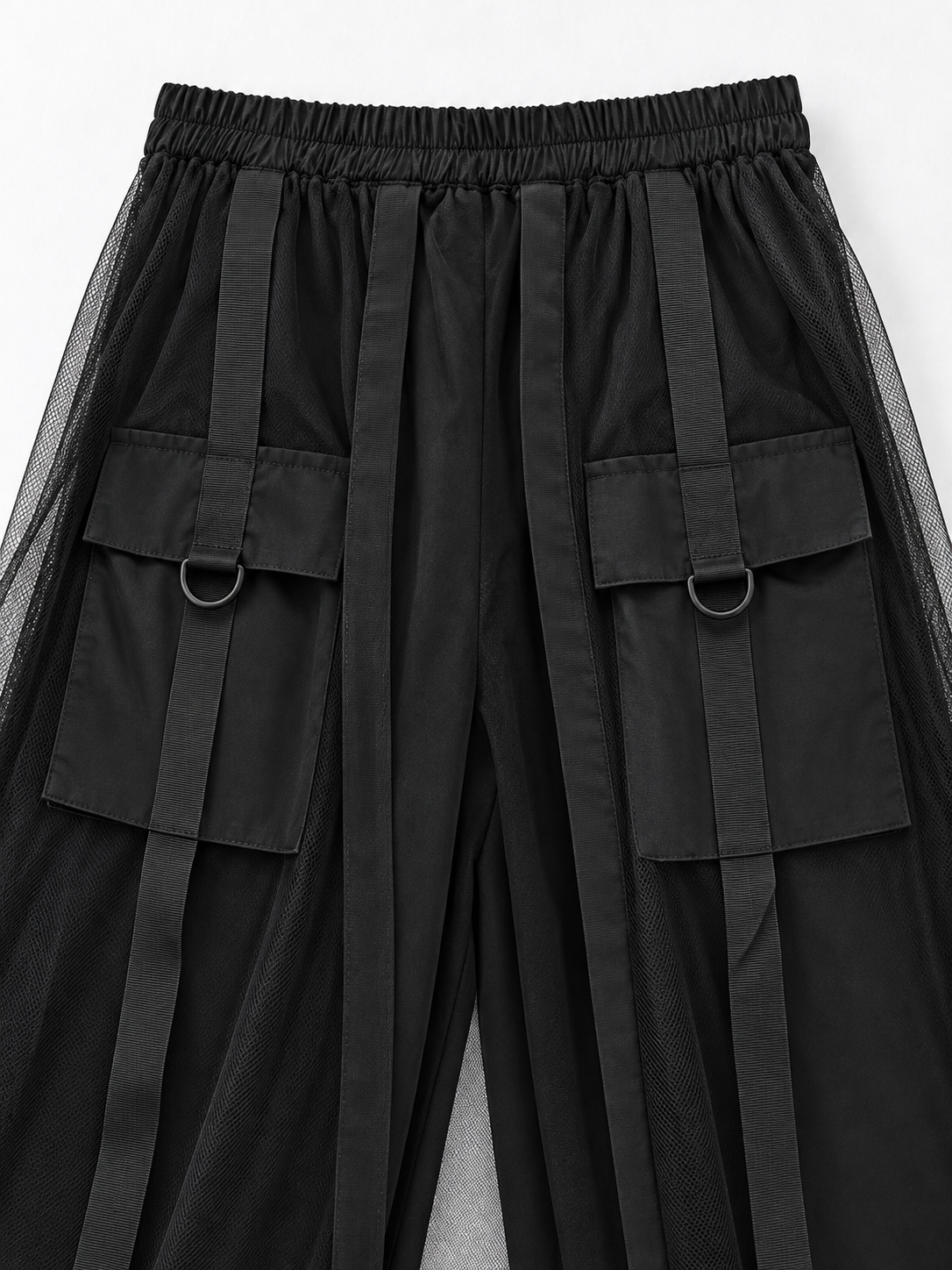 Mesh-Overlay Cargo Culottes