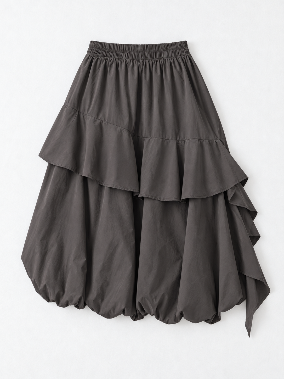 Asymmetric Ruffle Balloon Skirt