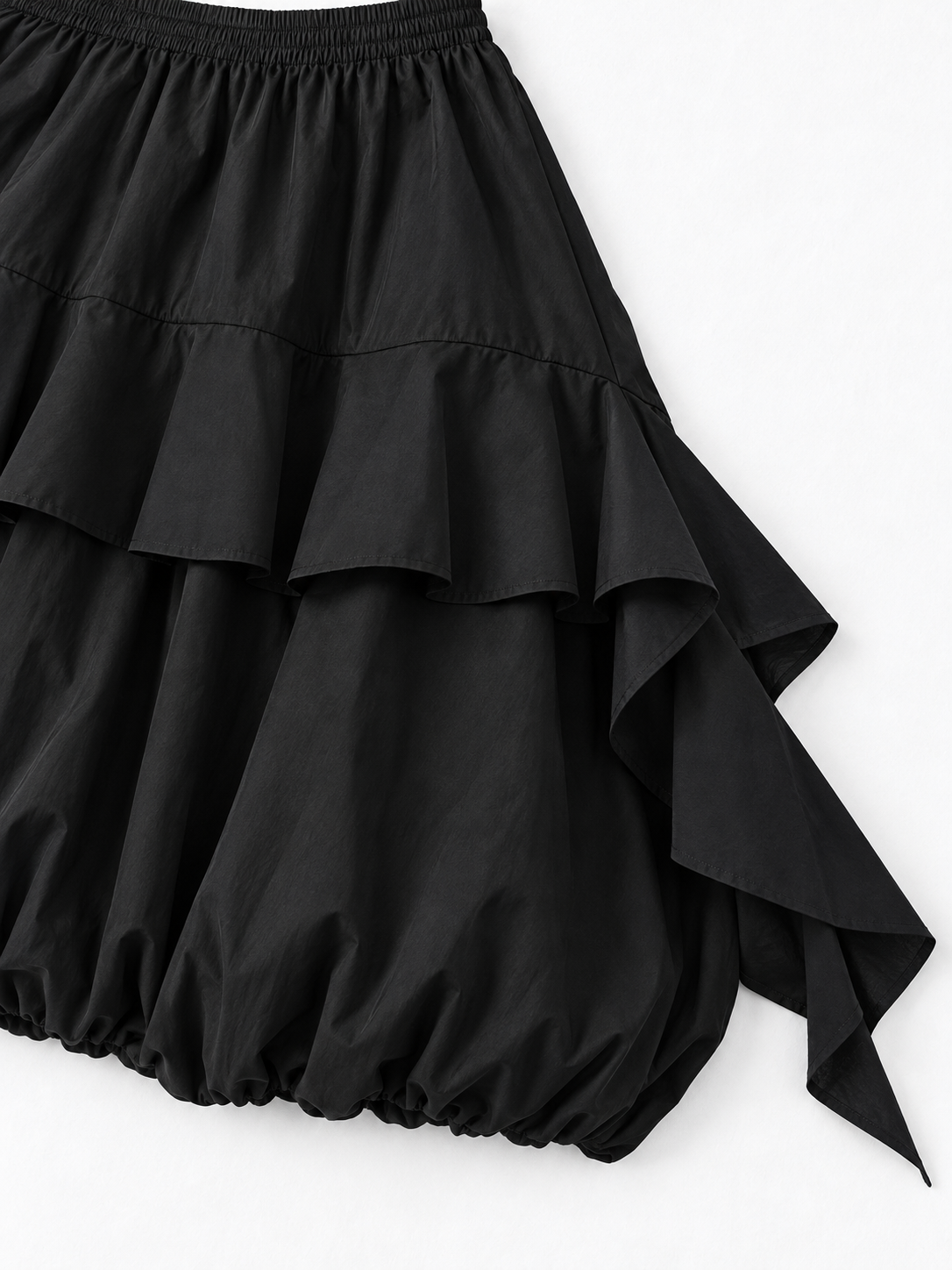 Asymmetric Ruffle Balloon Skirt