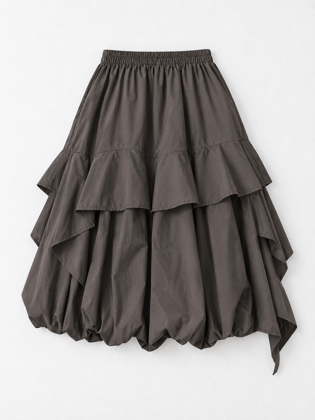 Asymmetric Ruffle Balloon Skirt