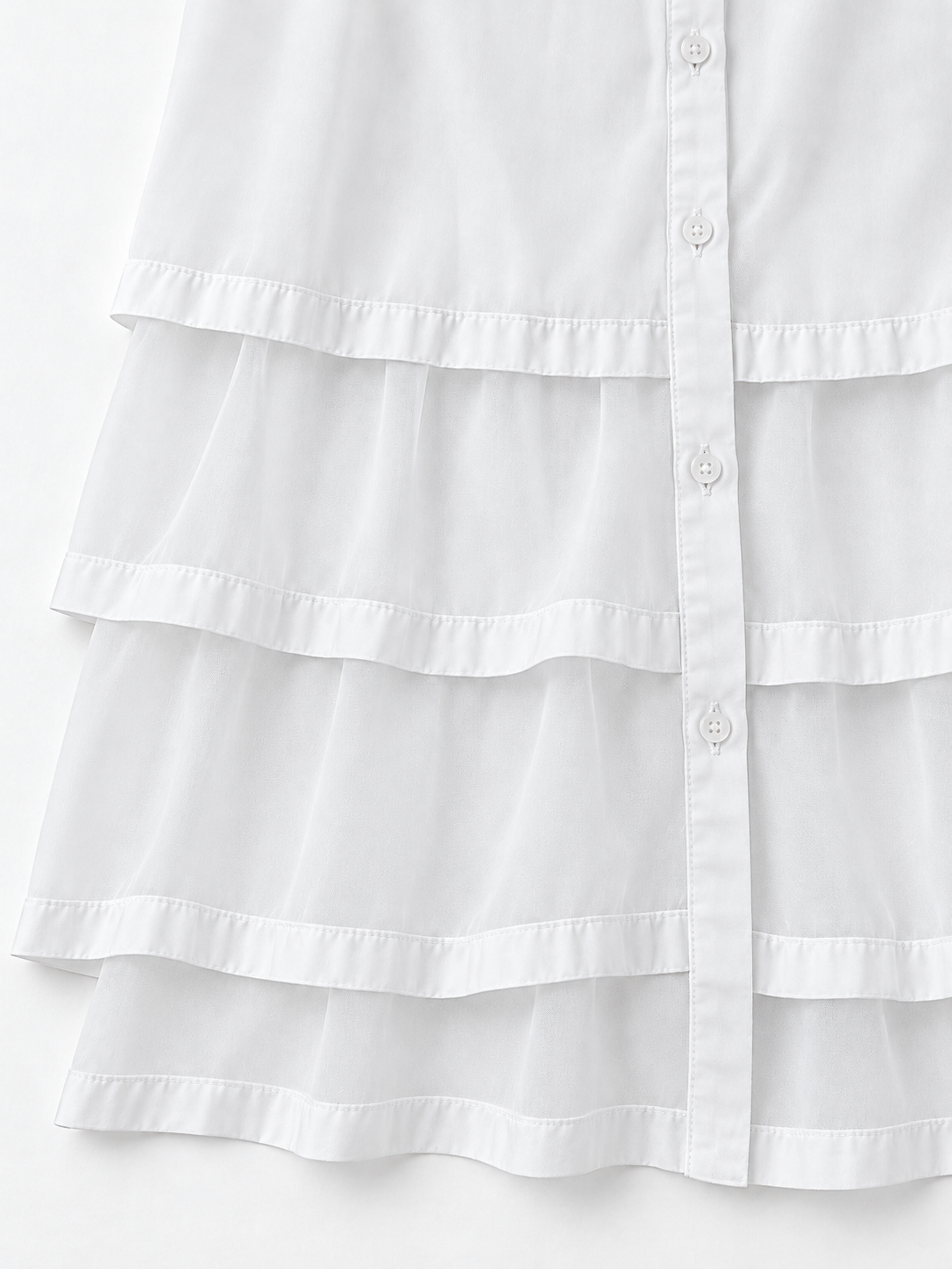 Tiered Mesh Sleeveless Shirt Dress
