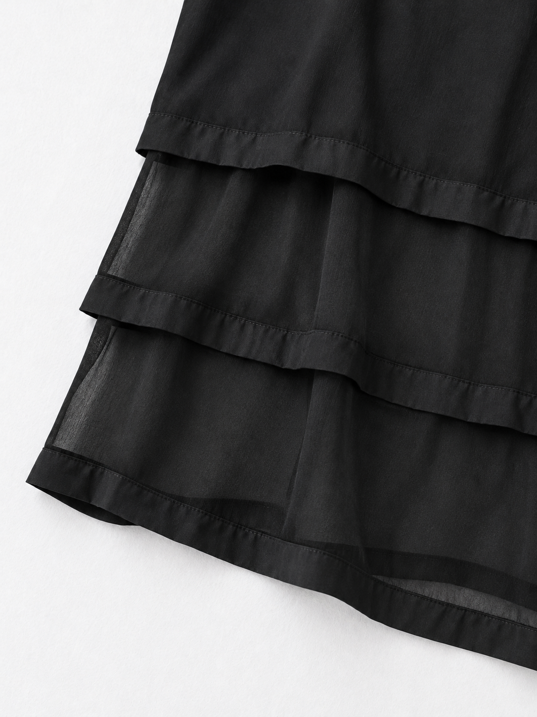 Tiered Mesh Sleeveless Shirt Dress