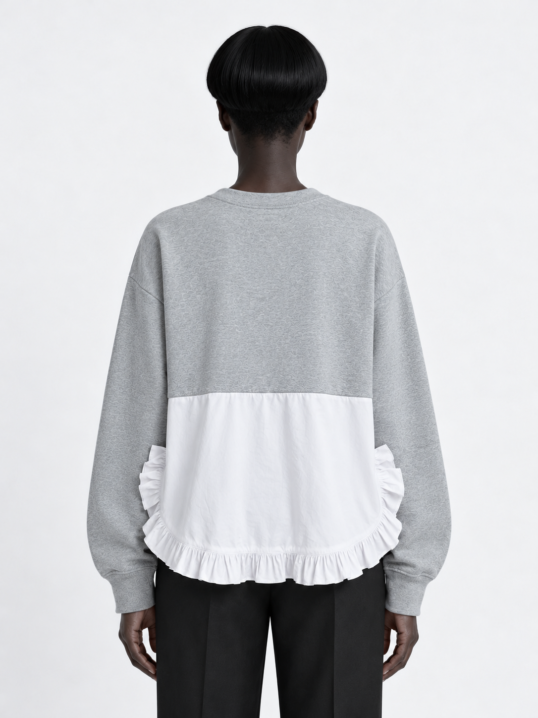 Ruffled Panel-Hem Sweatshirt