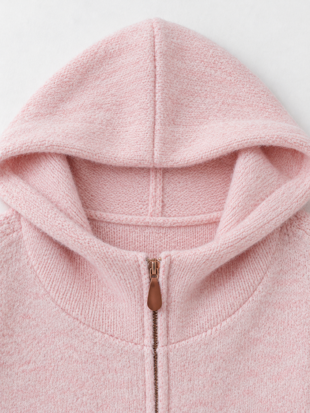 Hooded Denim-Pocket Knit Jacket