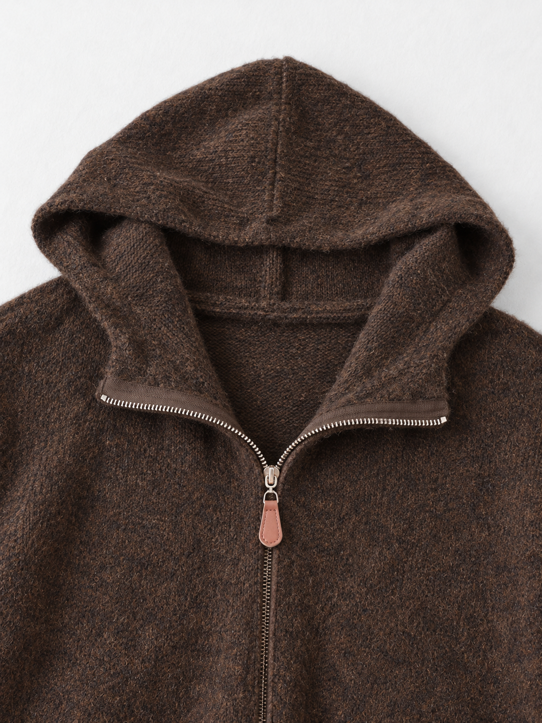 Hooded Denim-Pocket Knit Jacket