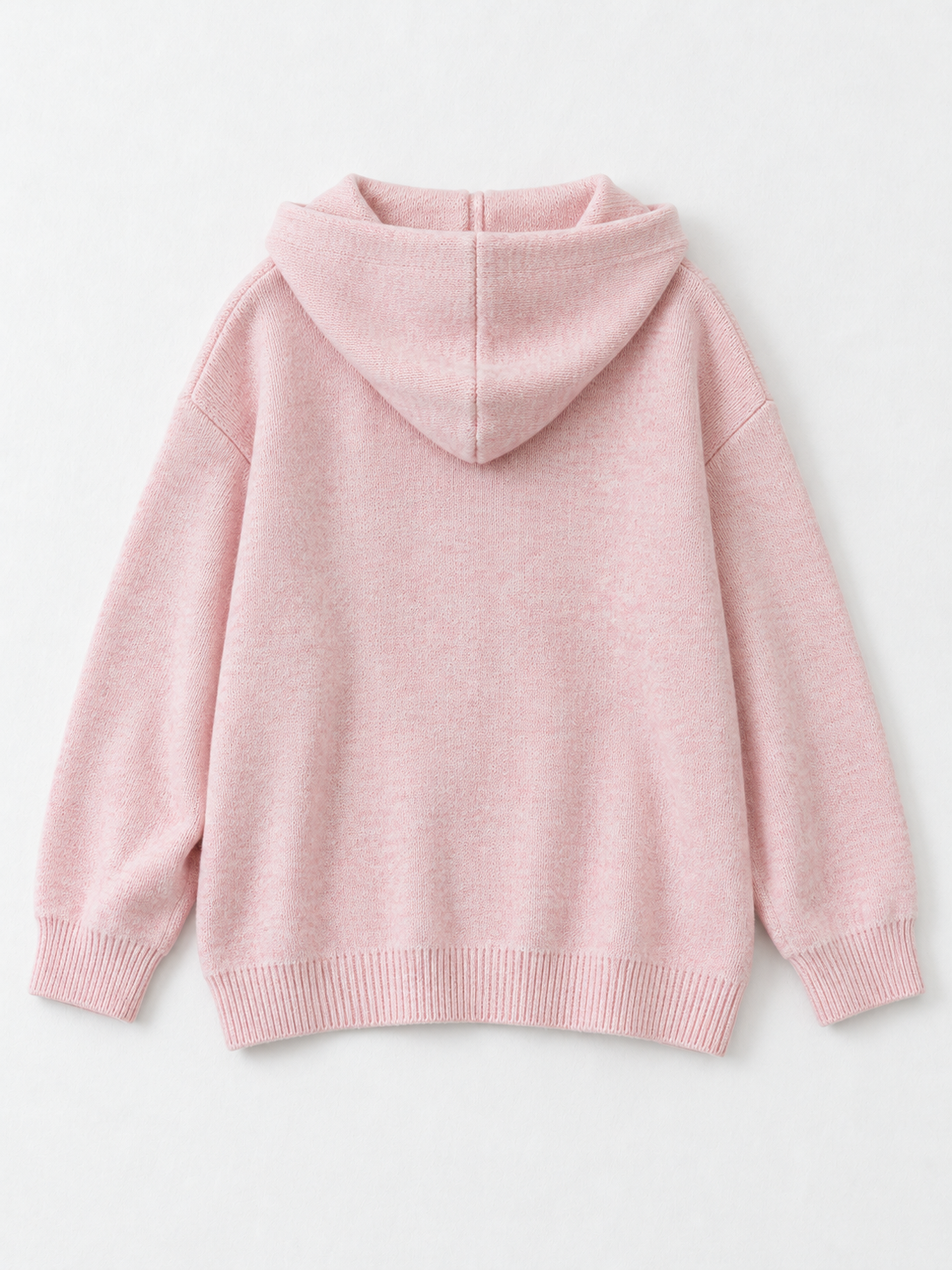 Hooded Denim-Pocket Knit Jacket