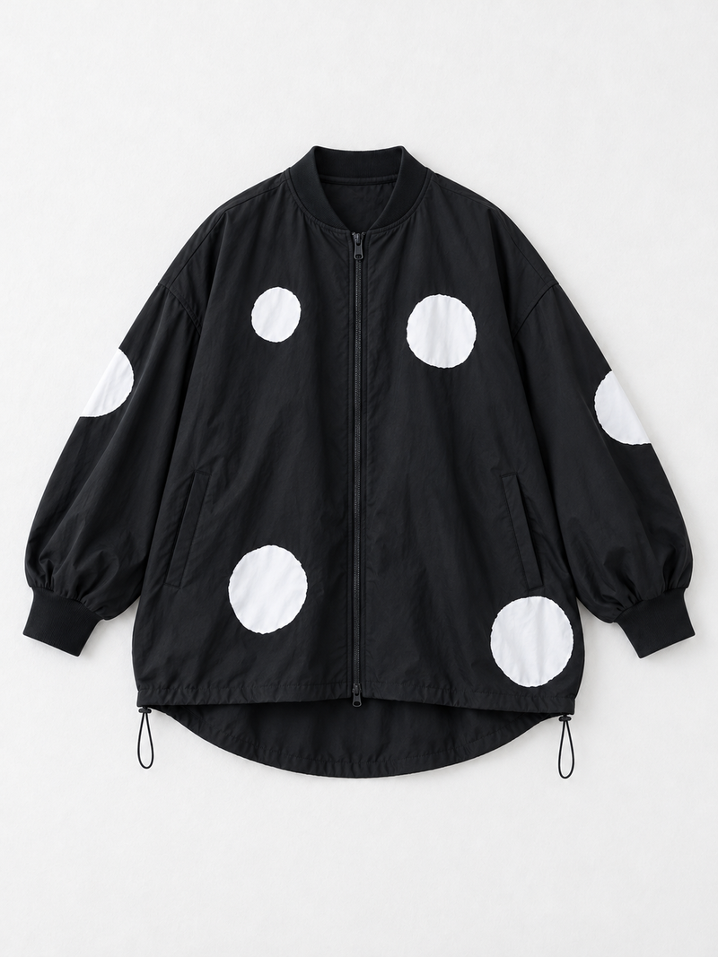 Oversized Dot Zip Jacket