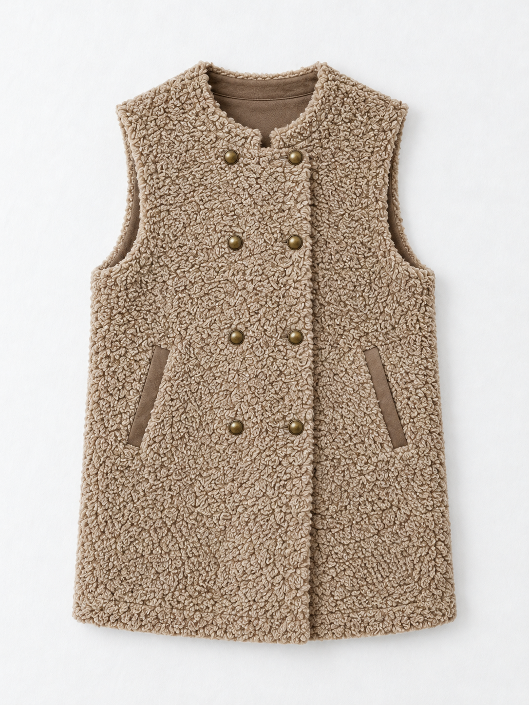 Double-Breasted Textured Vest