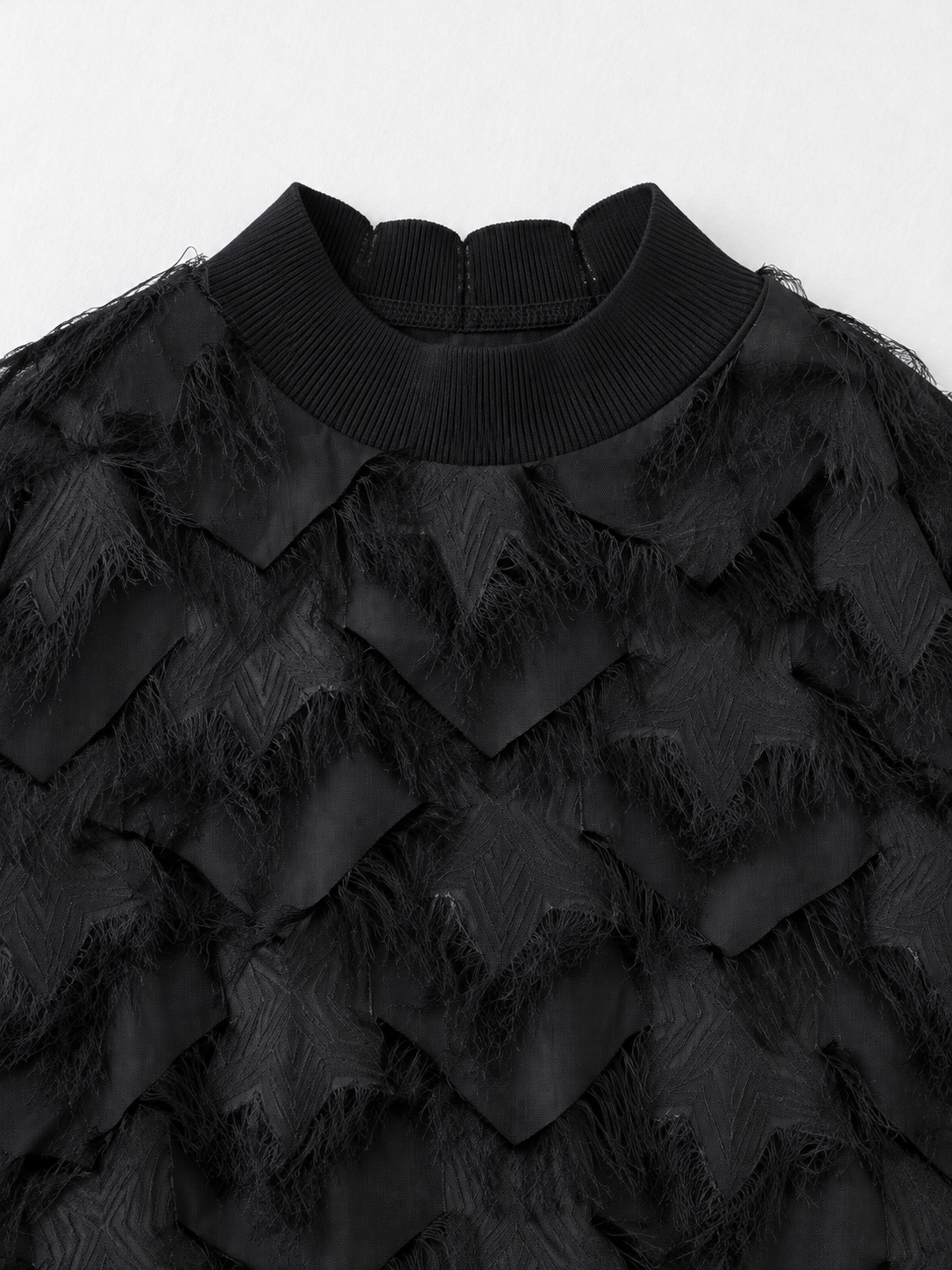 Fringed Mesh Midi Dress