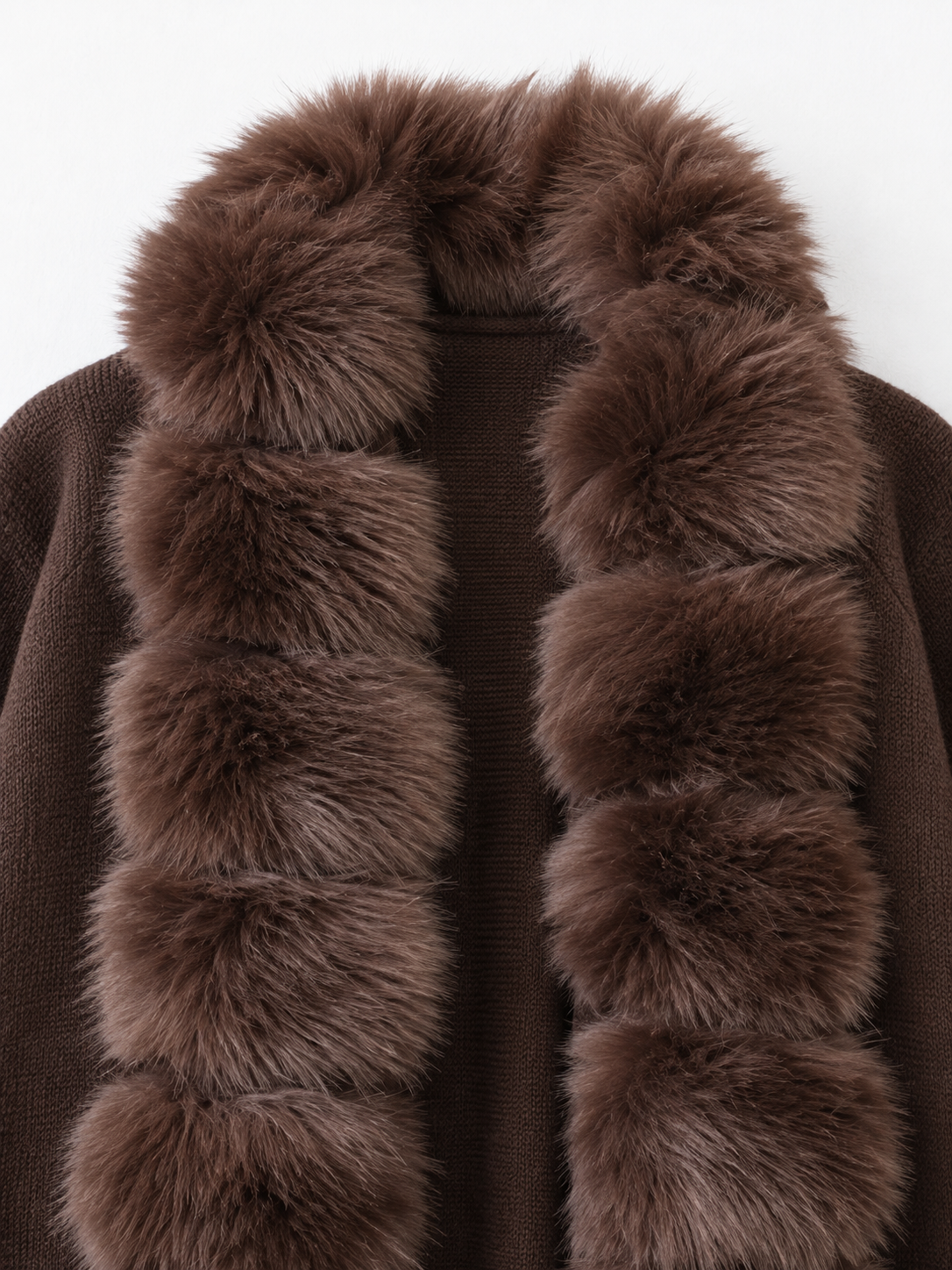 Plush-Trim Belted Cardigan