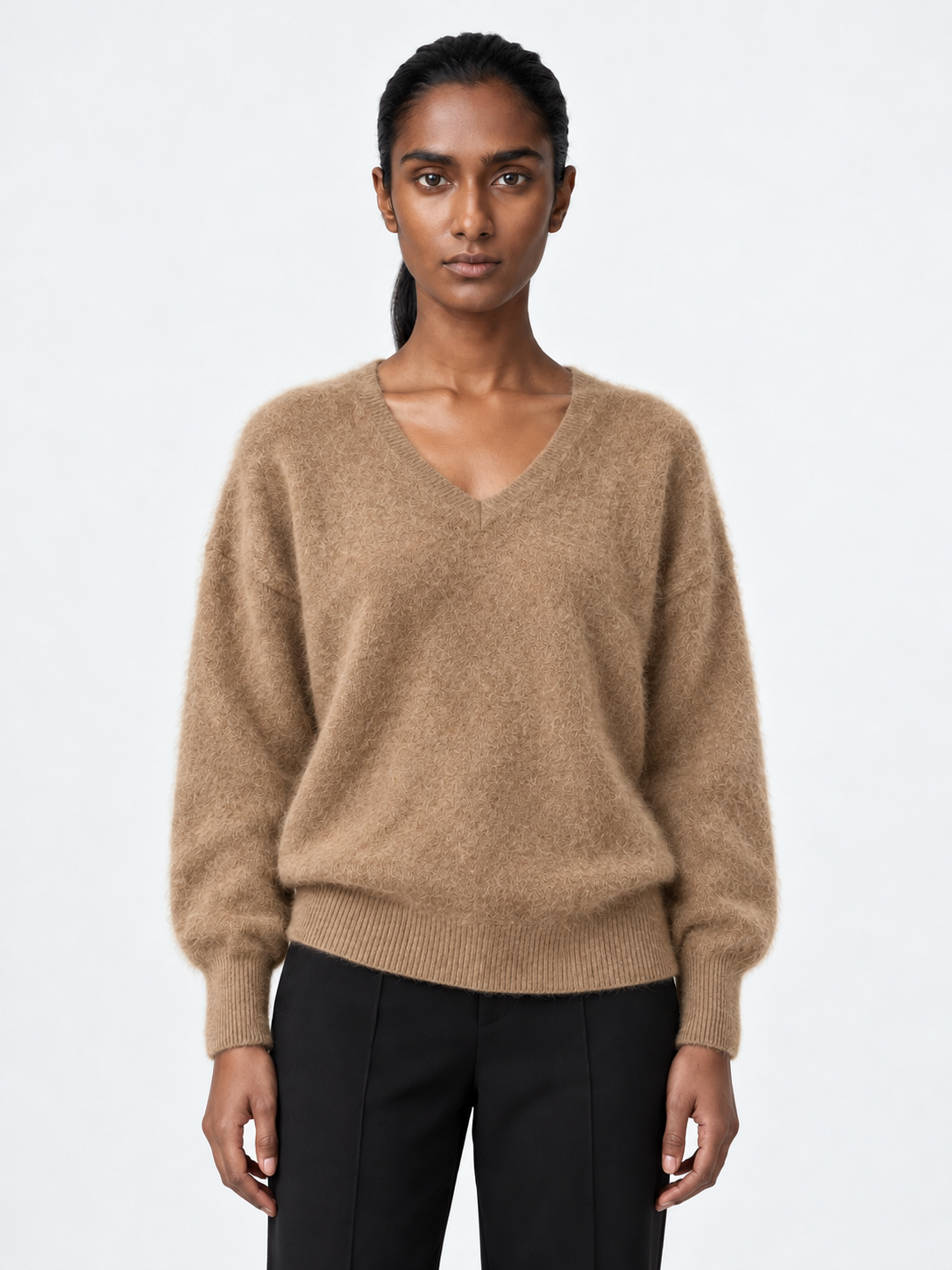 Soft V-Neck Knit Sweater