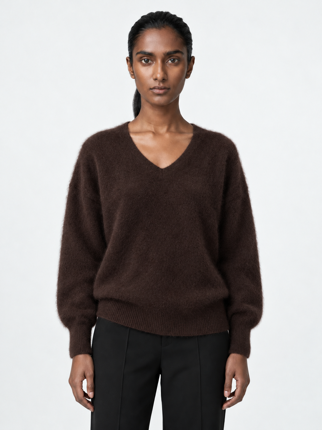 Soft V-Neck Knit Sweater