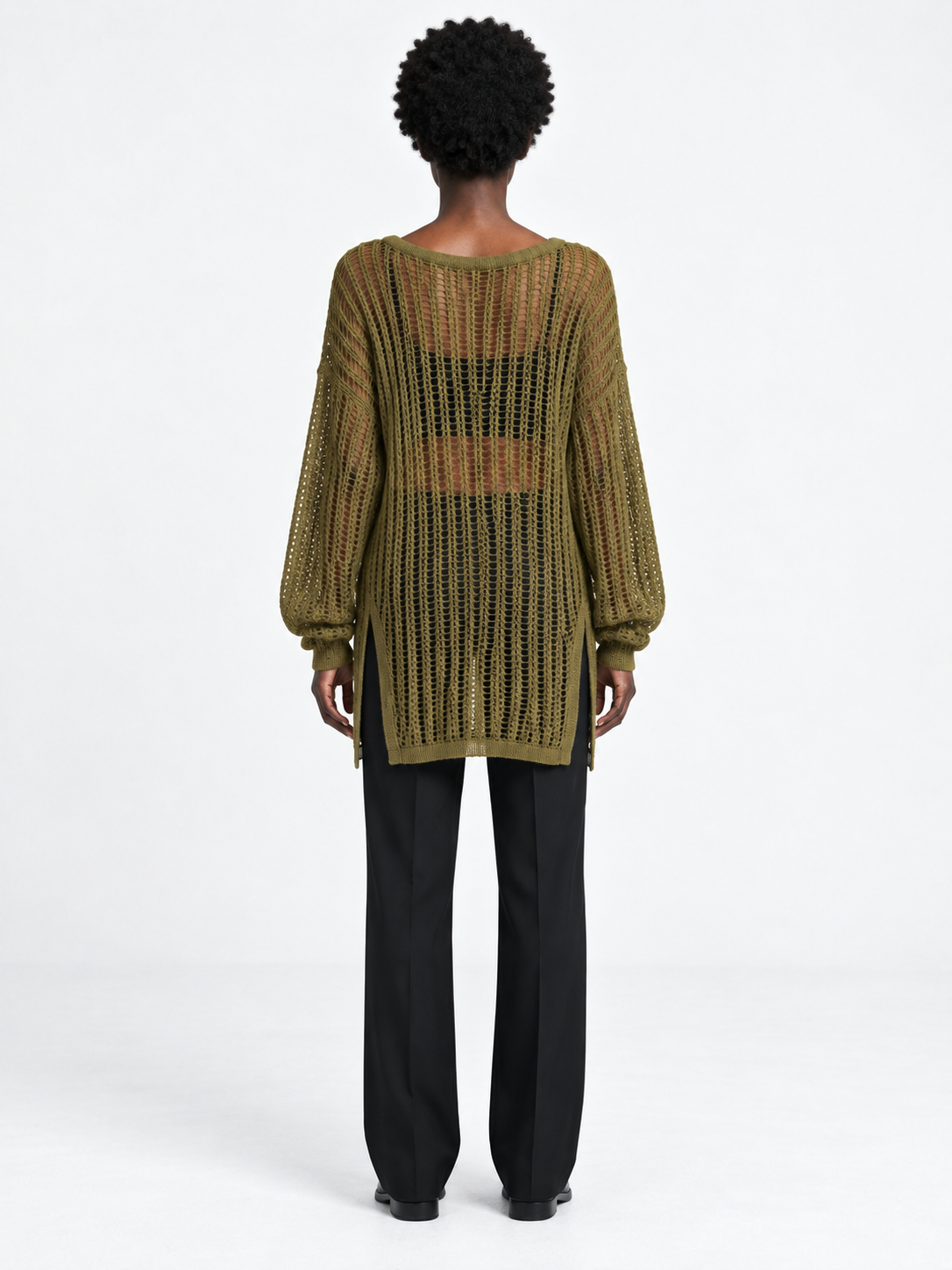 Longline Open-Stitch Sweater