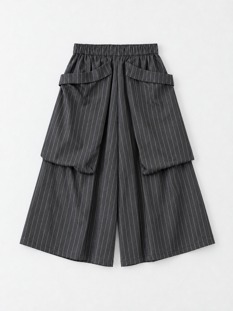 Oversized Pocket Pinstripe Culottes
