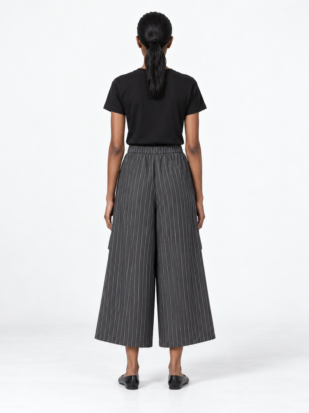 Oversized Pocket Pinstripe Culottes