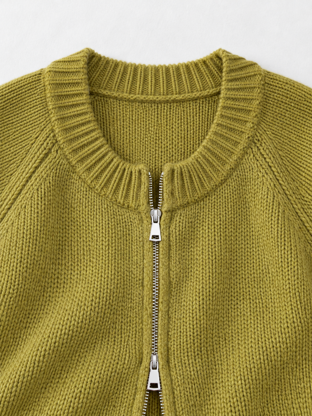 Ribbed Zip-Front Cardigan