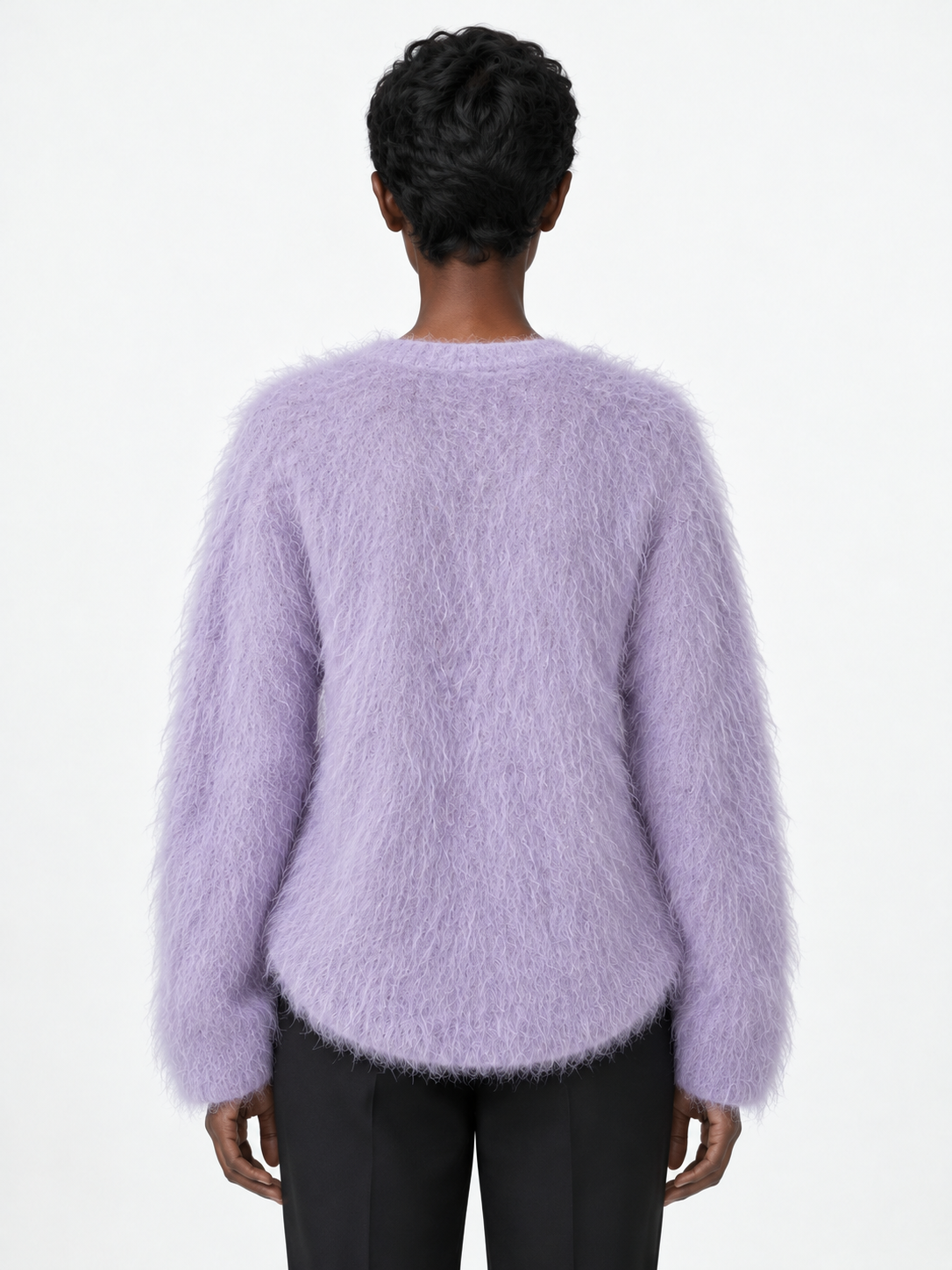 Deep V-Neck Textured Sweater
