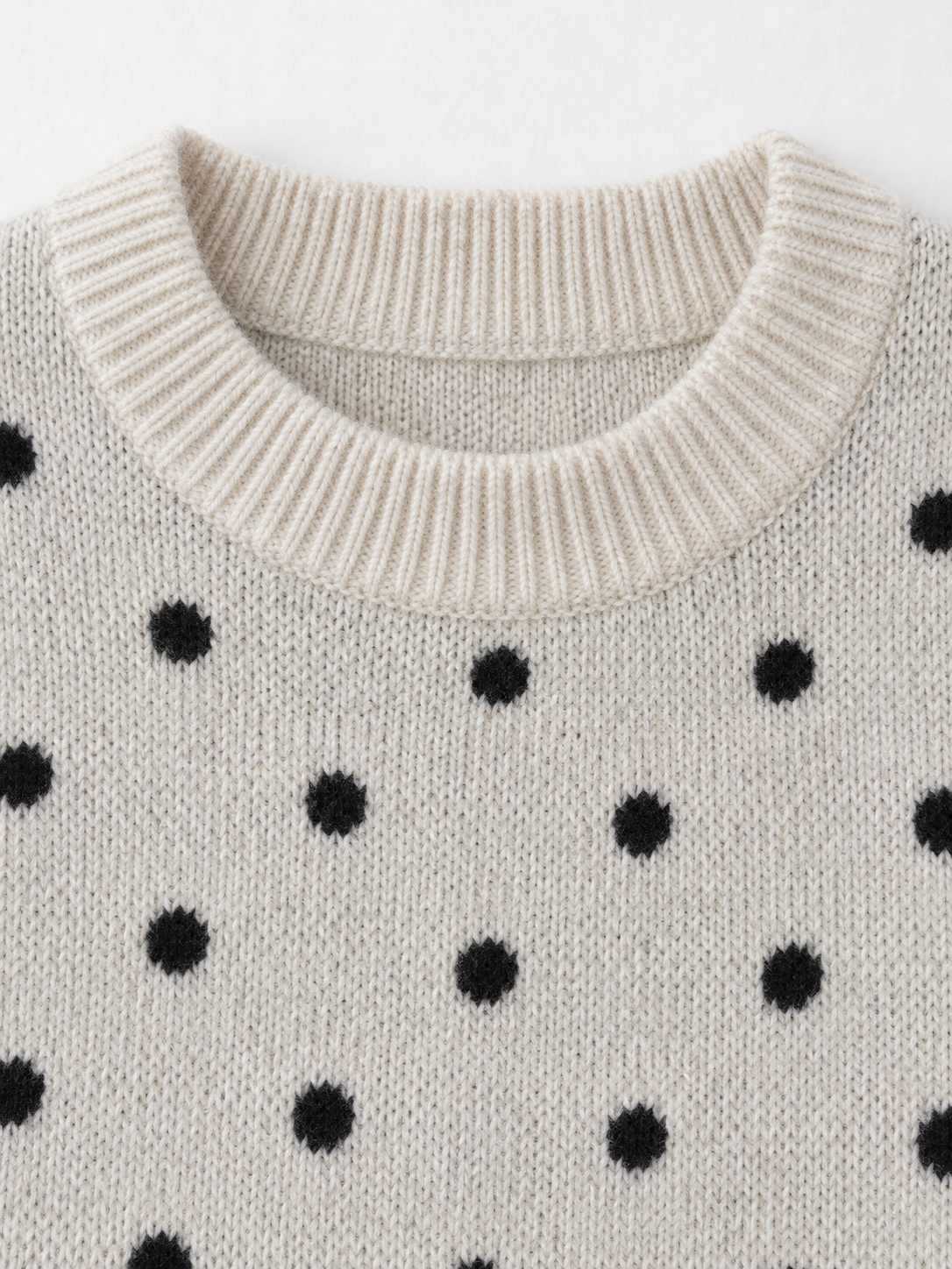 Contrast Dot Knit Sweater