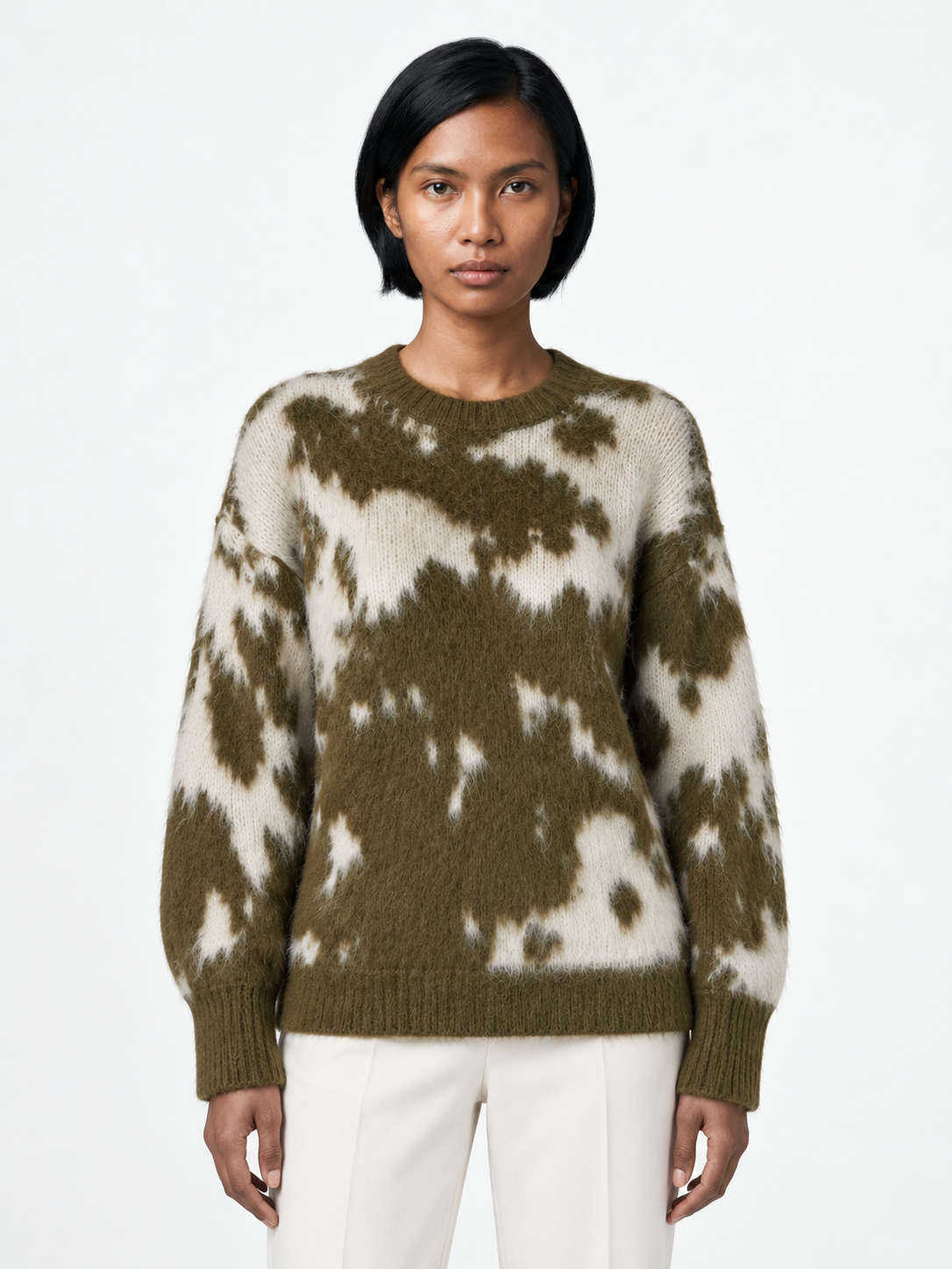 Abstract Intarsia Knit Sweater