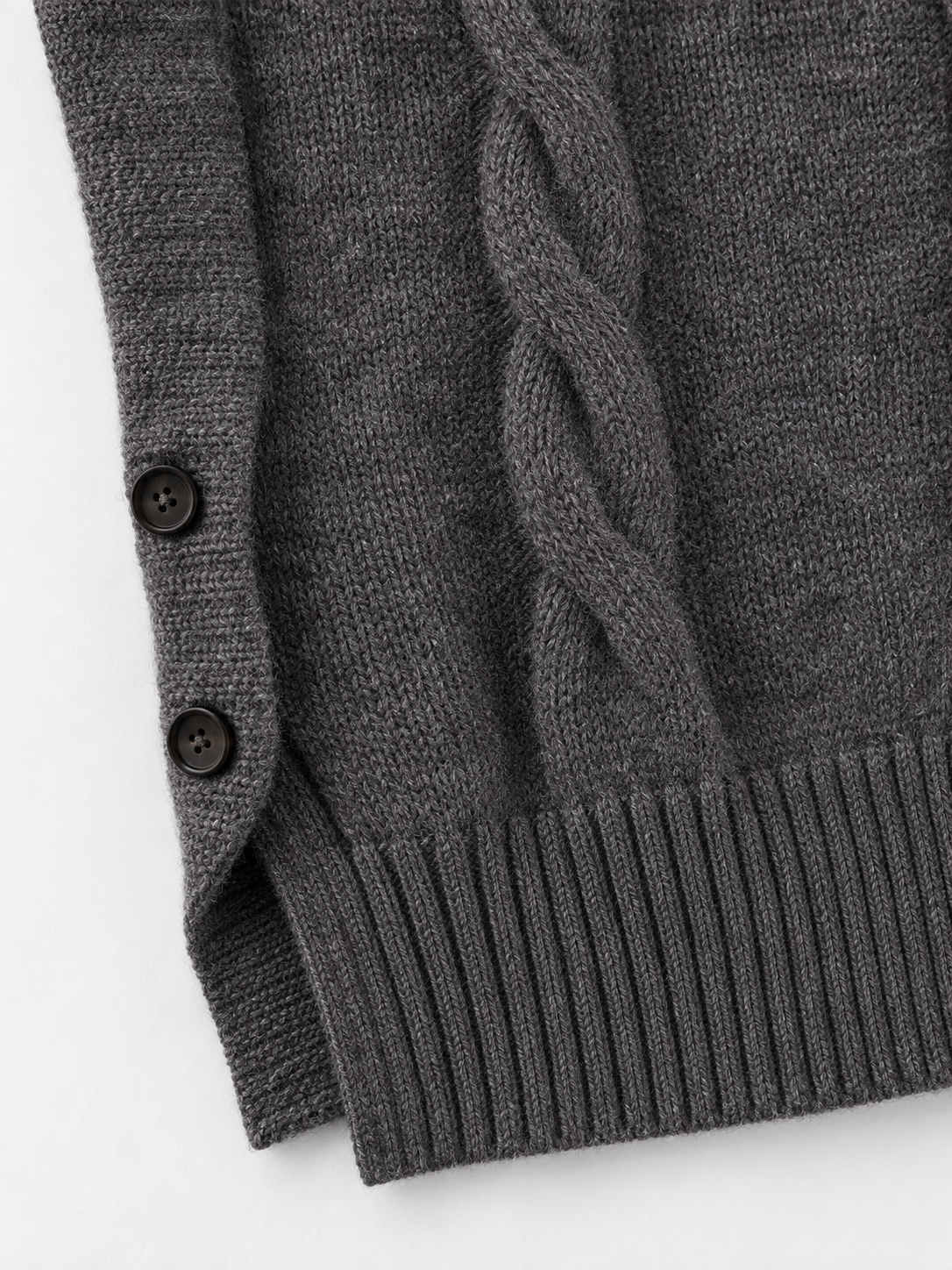 Side-Button Cable-Knit Vest