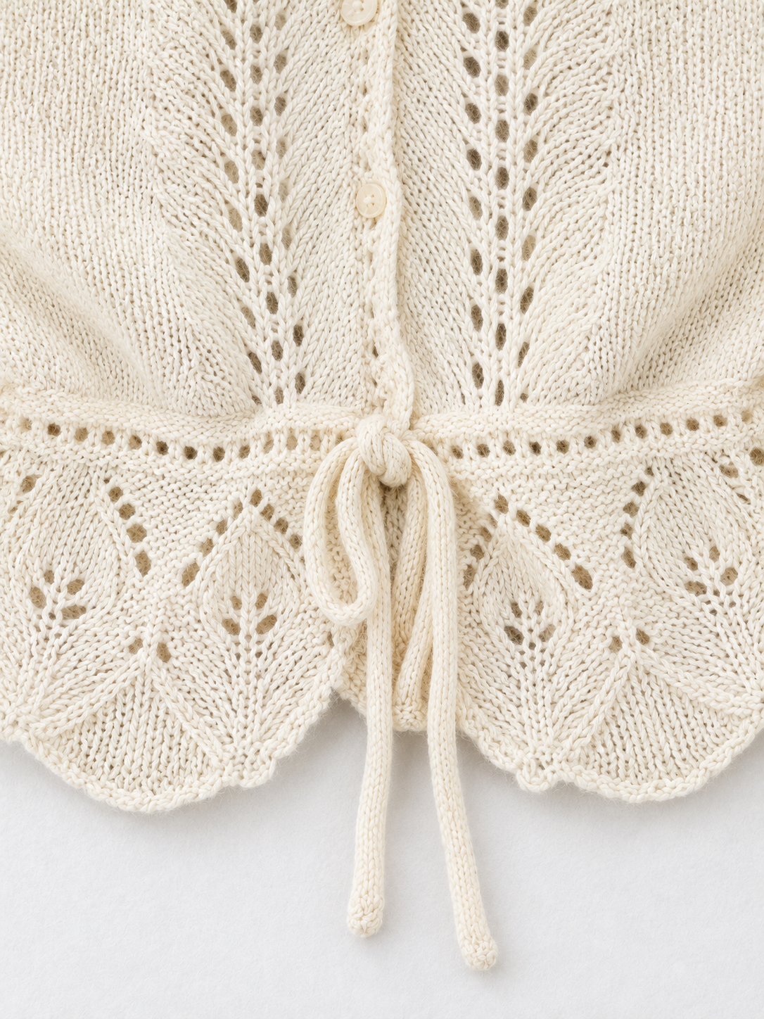 Drawstring Peplum Knit Cardigan