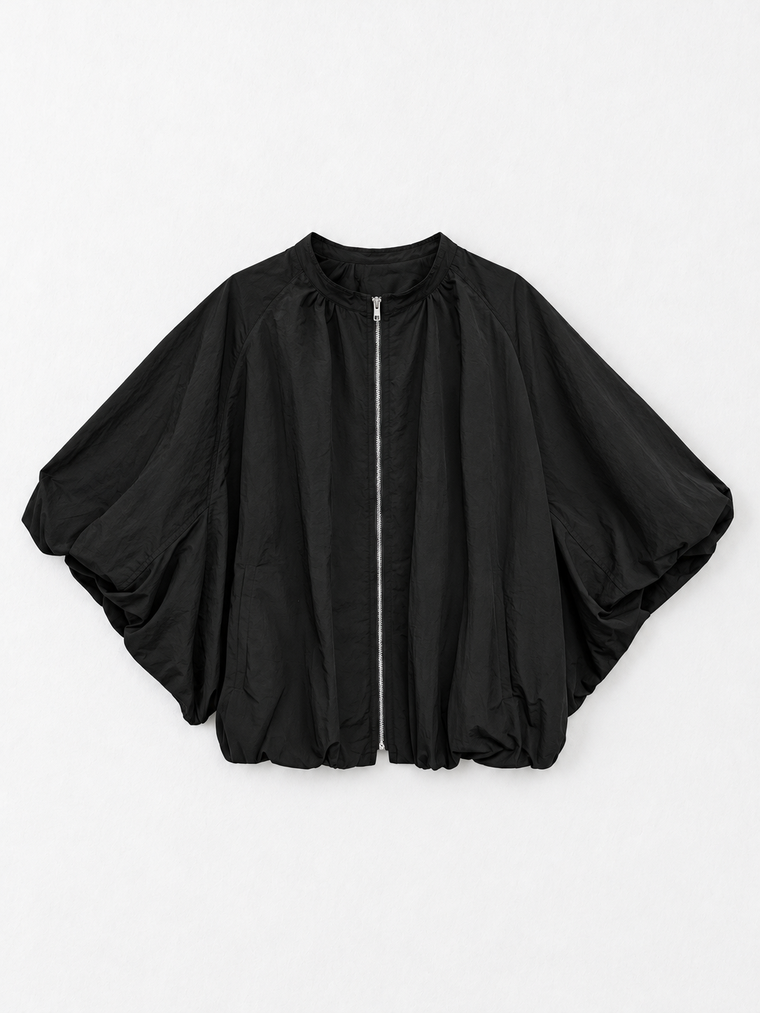Zip-Front Cape-Sleeve Jacket