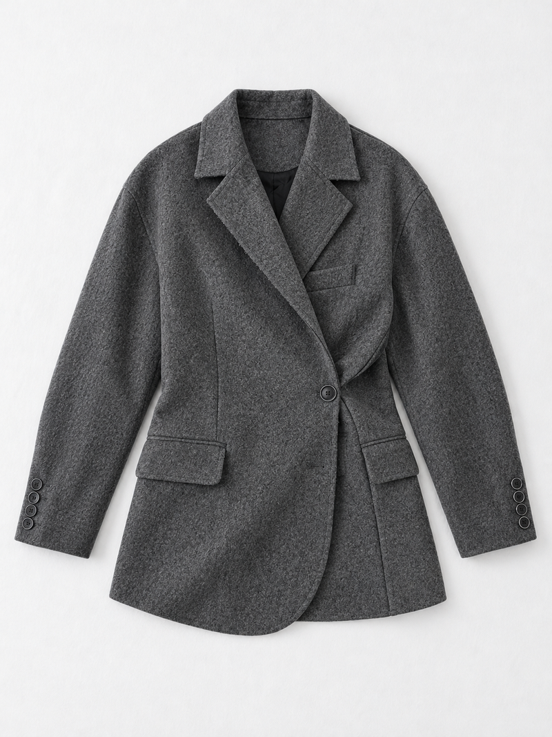 Asymmetric Wrap Coat