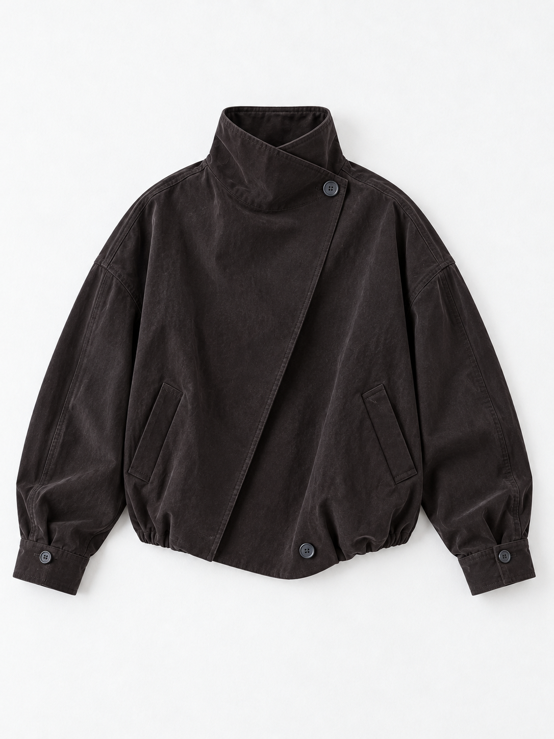 Asymmetric Stand-Collar Jacket