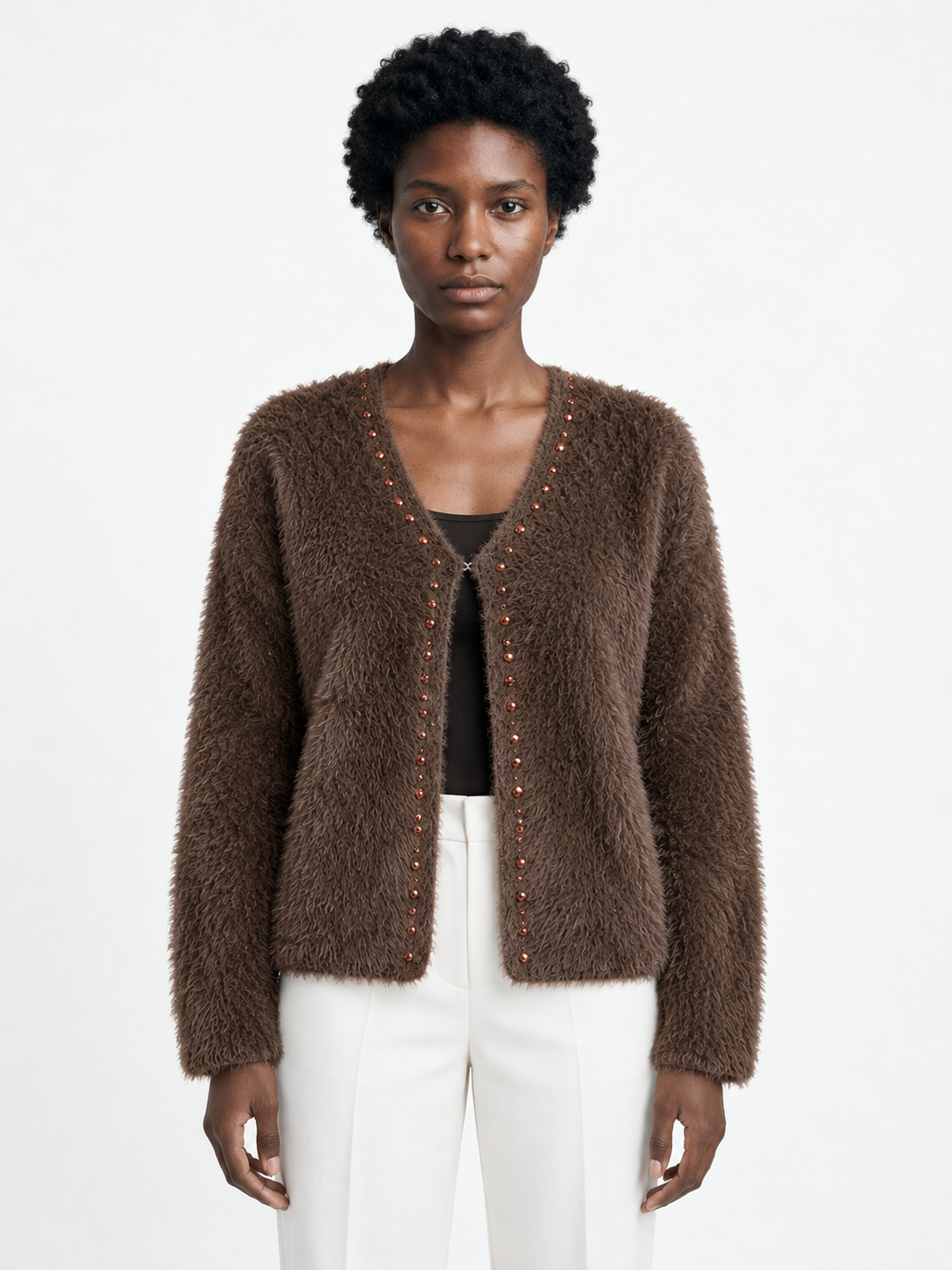 Embellished Textured Cardigan