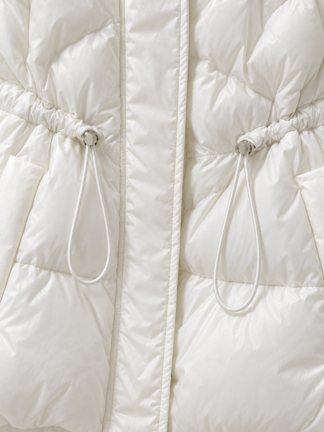 Drawstring Stand-Collar Padded Vest