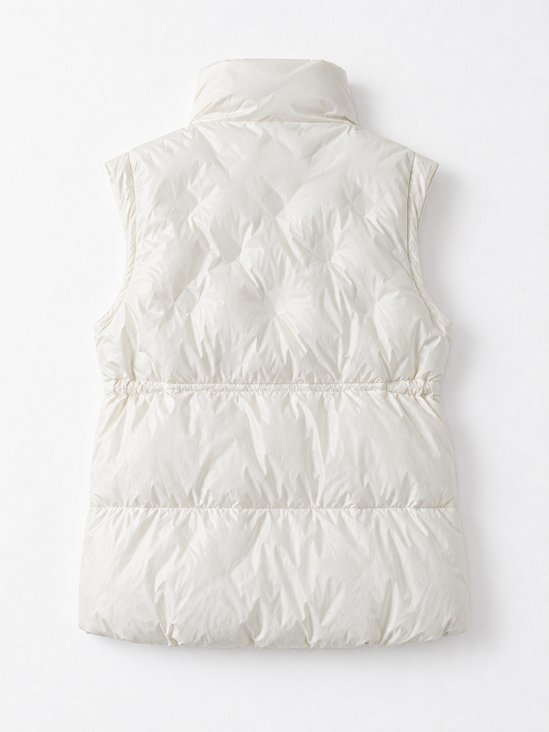 Drawstring Stand-Collar Padded Vest
