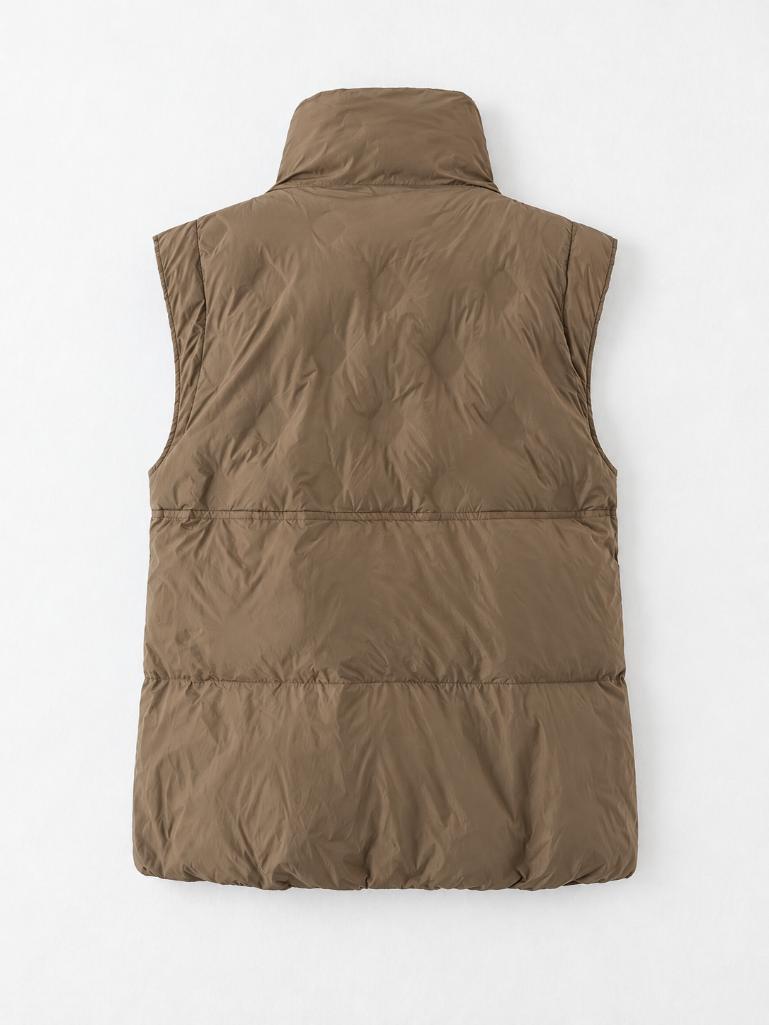 Drawstring Stand-Collar Padded Vest