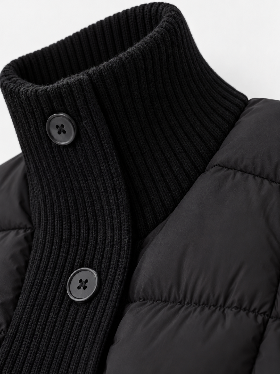 Rib-Collar Padded Jacket