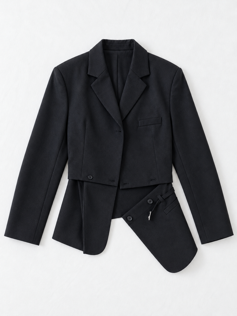 Removable-Hem Tailored Blazer