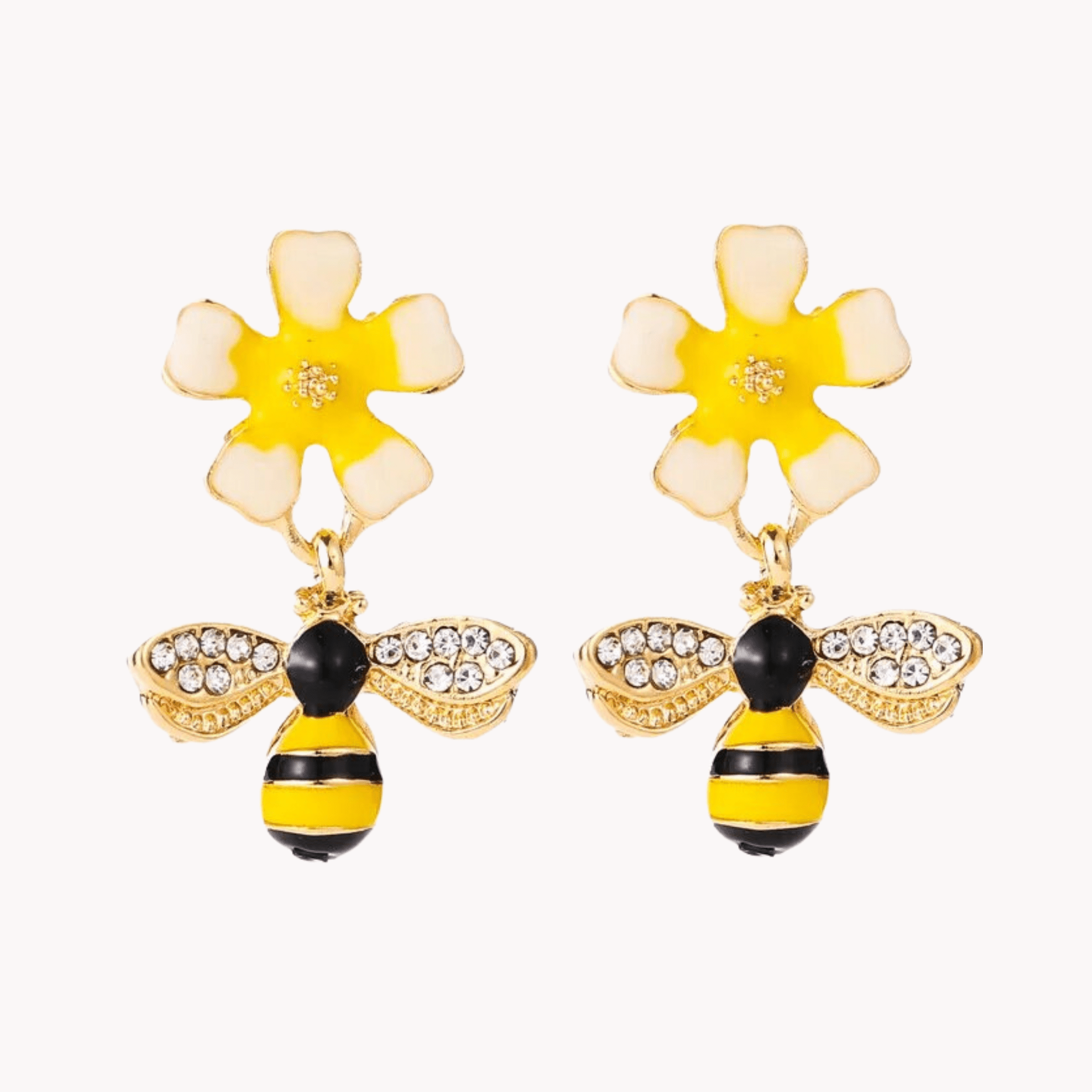 Bumble Bee Flower Dangling Earrings - Kelly Obi New York