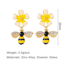 Bumble Bee Flower Dangling Earrings - Kelly Obi New York