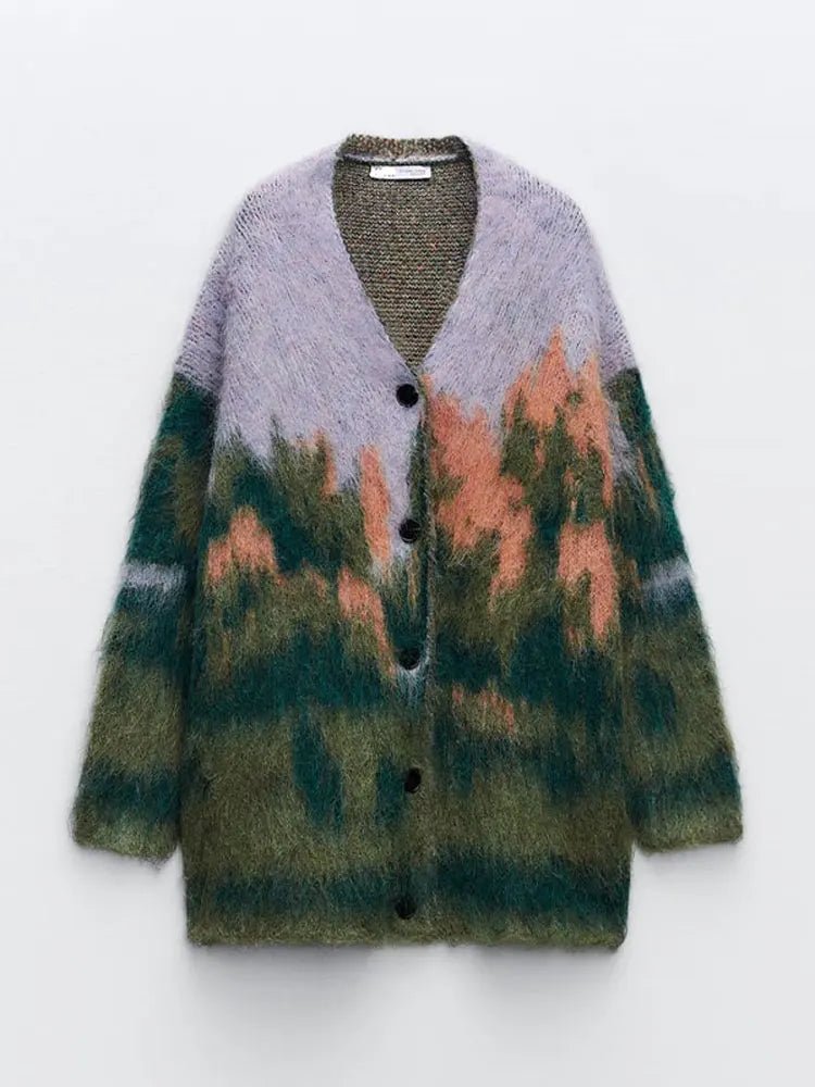 Contrast Color Cardigan - Kelly Obi New York