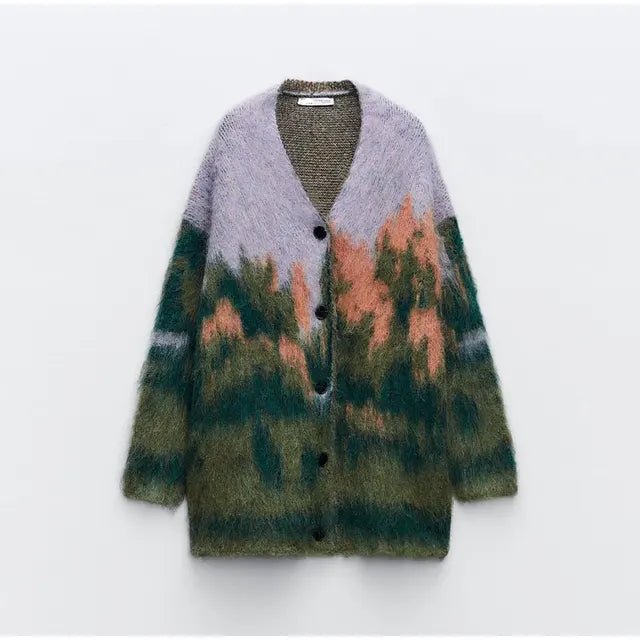 Contrast Color Cardigan - Kelly Obi New York