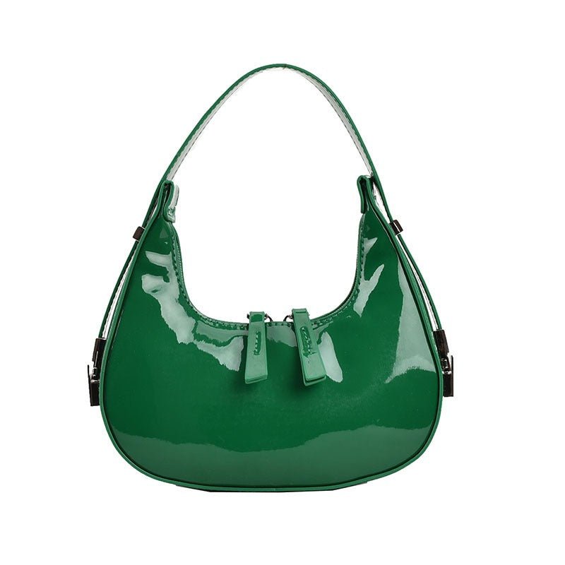 Crescent Patent Underarm Bag - Kelly Obi New York