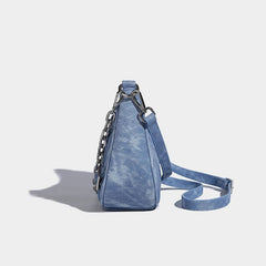 Denim Crossbody Chain Strap Handbag - Kelly Obi New York