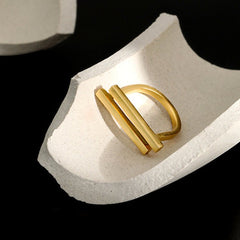 Double Flat Bars Adjustable Ring - Kelly Obi New York