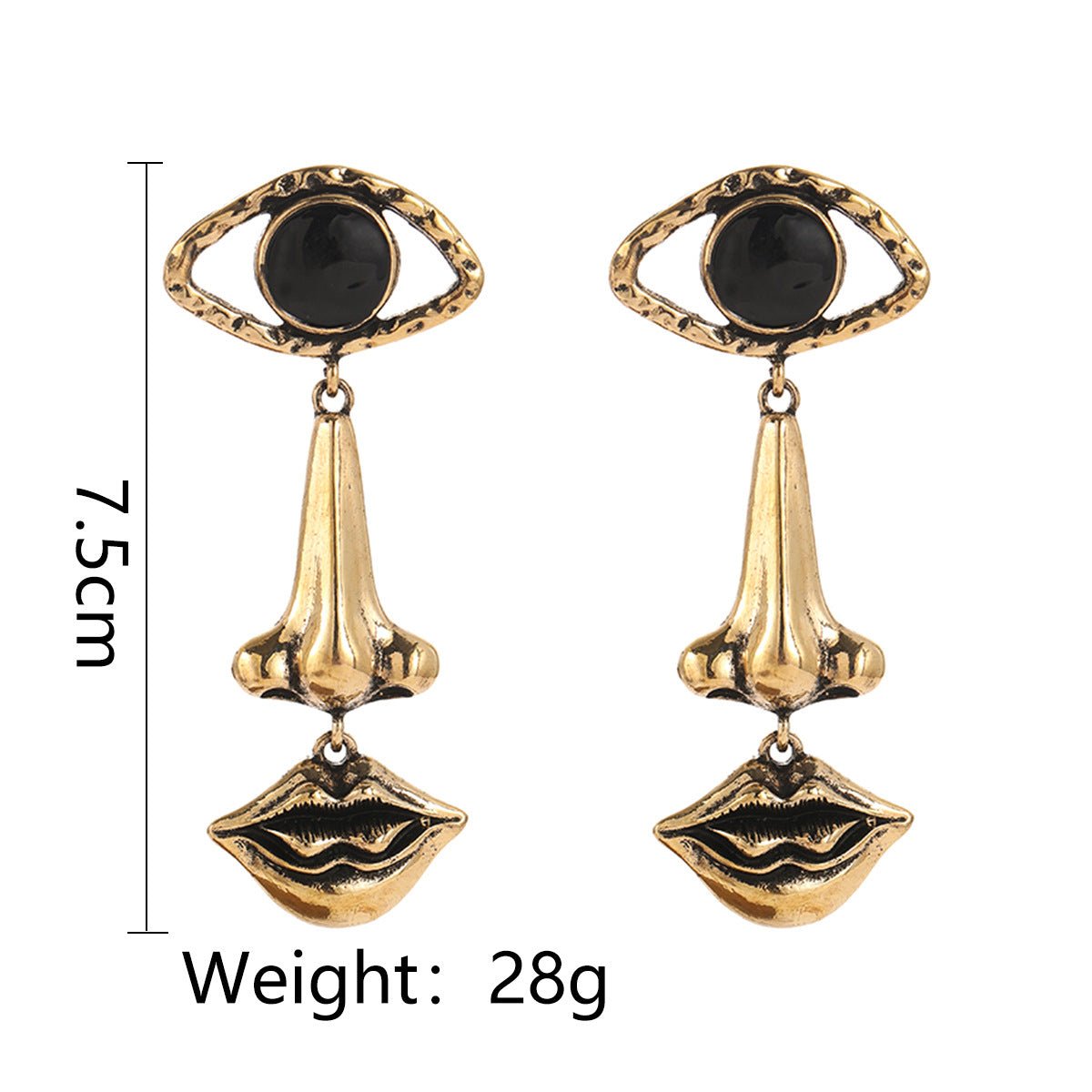 Eyes Nose Lips Dangling Earrings - Kelly Obi New York