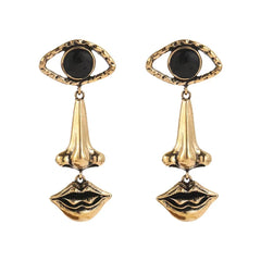 Eyes Nose Lips Dangling Earrings - Kelly Obi New York