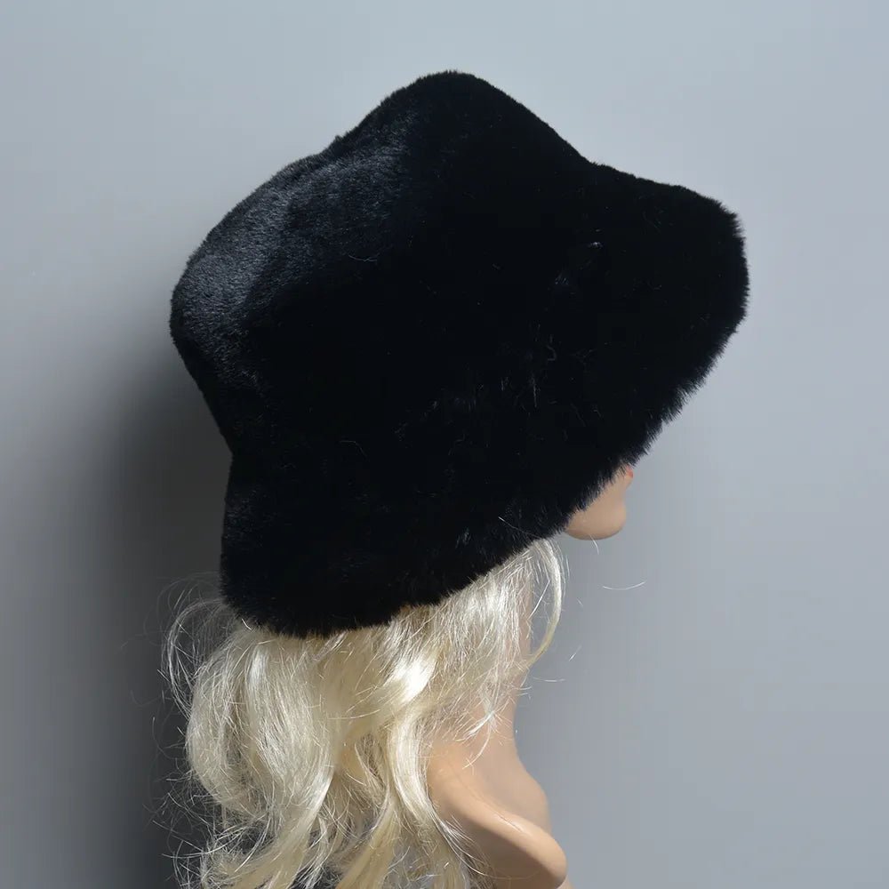 Faux Fur Cotton-Lined Bucket Hat - Kelly Obi New York