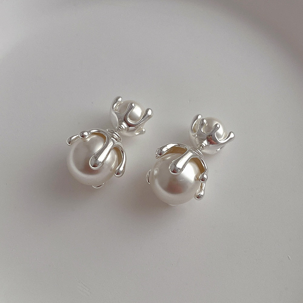 Faux Pearl Stud Earrings - Kelly Obi New York